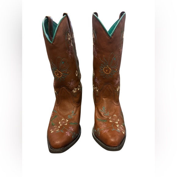 Shyanne Girls Floral Embroidery Western Cowboy Boots - Picture 3 of 7